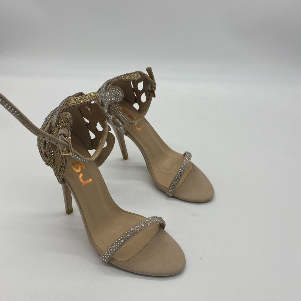 FSJ Open Toe Rhinestone Heels Stilettos Sandals - Picture 3 of 12